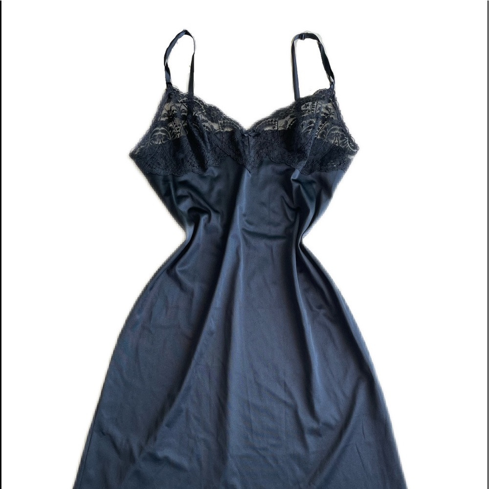 black lace slip dress